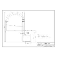3106-50 paip loyang tuil tunggal pengadun dapur yang dipasang di dek air panas/sejuk, pengadun sink