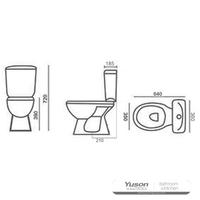 YS22221S Reka bentuk retro tandas seramik 2 keping, tandas basuh perangkap P berganding rapat;