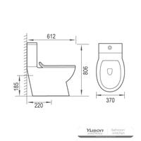 Tandas seramik tanpa bingkai YS22270P 2 keping, tandas basuh perangkap-P;
