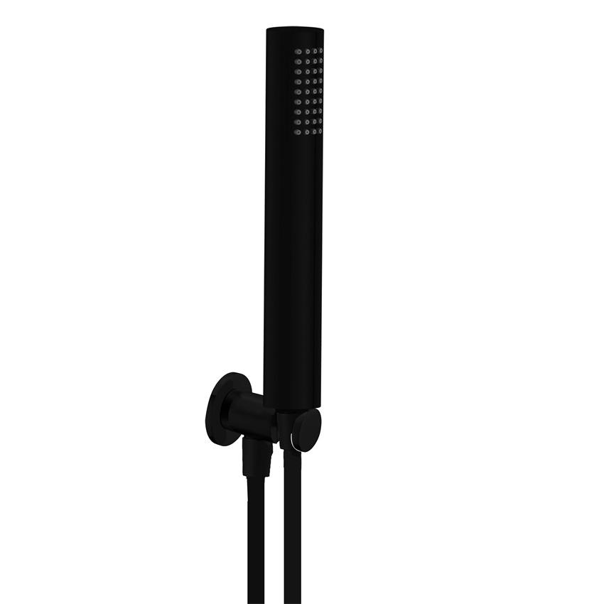 YS31162MB-K2 Kit pancuran mandian ABS hitam Matt, dengan pemegang dinding dan hos pancuran mandian;