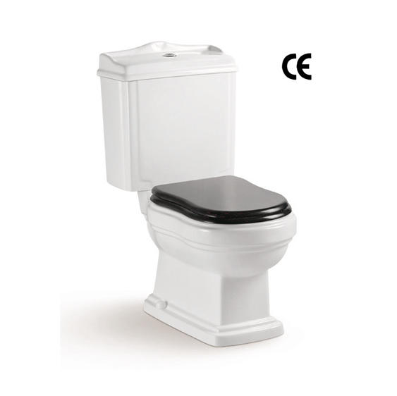 YS22209S Reka bentuk retro tandas seramik 2 keping, tandas basuh perangkap P berganding rapat;
