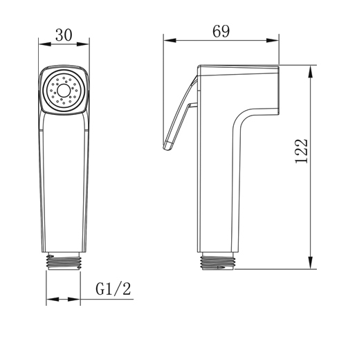 YS36076 ABS shataff, penyembur bidet, penyembur bilas