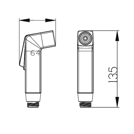 YS36077 ABS shataff, penyembur bidet, penyembur bilas