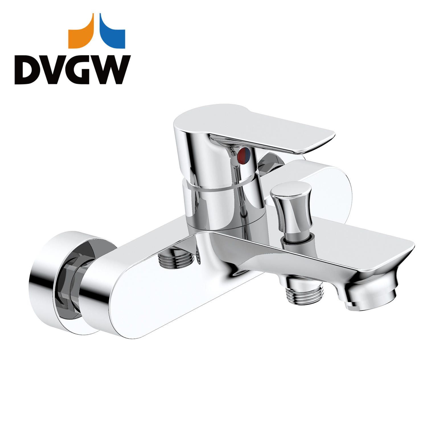 3187-10 diperakui DVGW, paip loyang tuil tunggal pengadun tab mandi air panas/sejuk yang dipasang di dinding