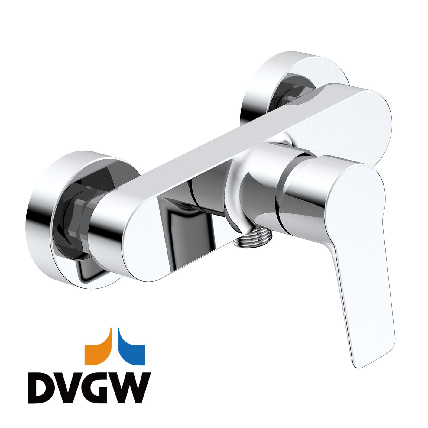 3187-20 diperakui DVGW, paip loyang tuil tunggal pengadun pancuran mandian air panas/sejuk yang dipasang di dinding