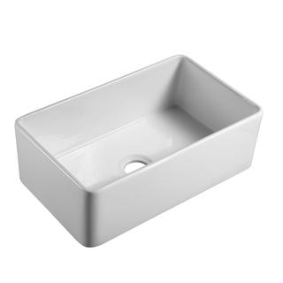YS27410-76A Sinki dapur seramik, mangkuk tunggal seramik putih sinki bawah lekap;-副本