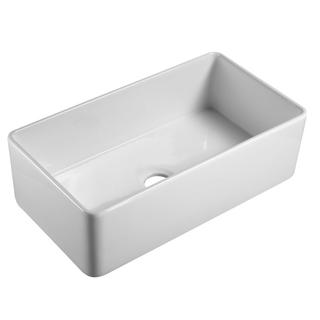 YS27410-84A Sinki dapur seramik, mangkuk tunggal seramik putih sinki bawah lekap;