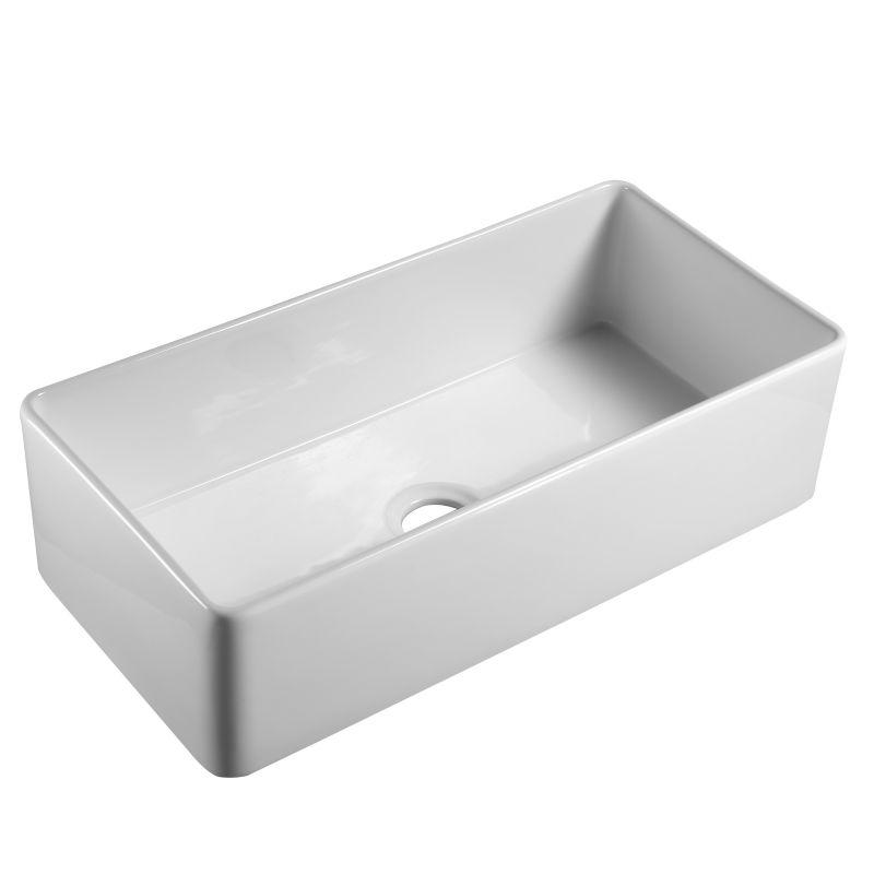 YS27410-91 Sinki dapur seramik, sinki bawah lekapan mangkuk seramik putih;