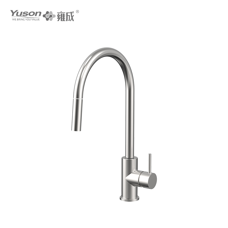 3161-51 SS 316L Faucet Tuil Tunggal Dipasang di dek Tarik keluar paip sink dapur