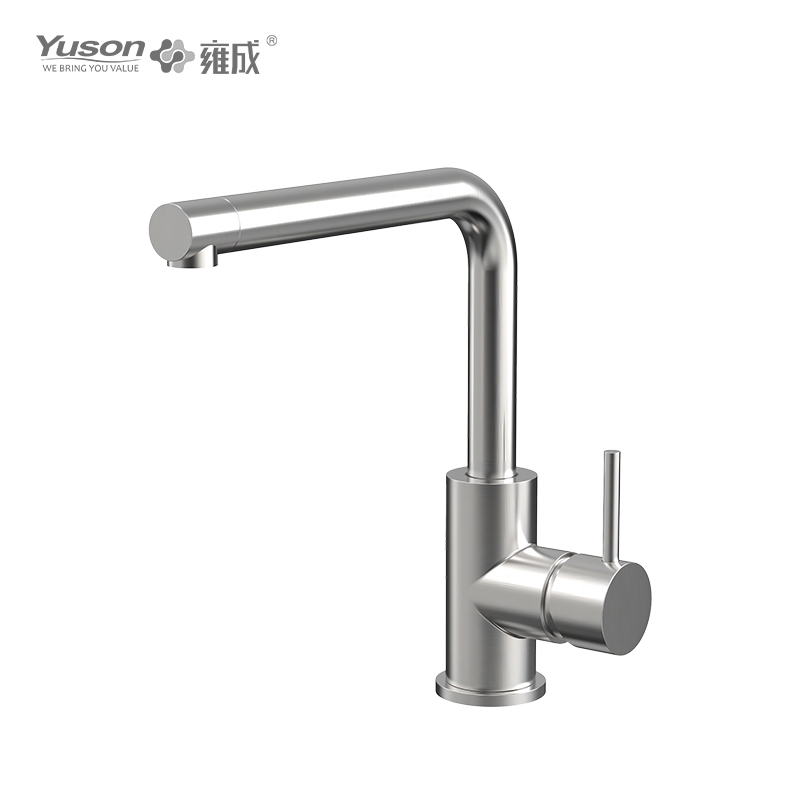 3161-52 SS 316L Faucet Tuil Tunggal Dipasang di dek Tarik ke bawah paip sink dapur