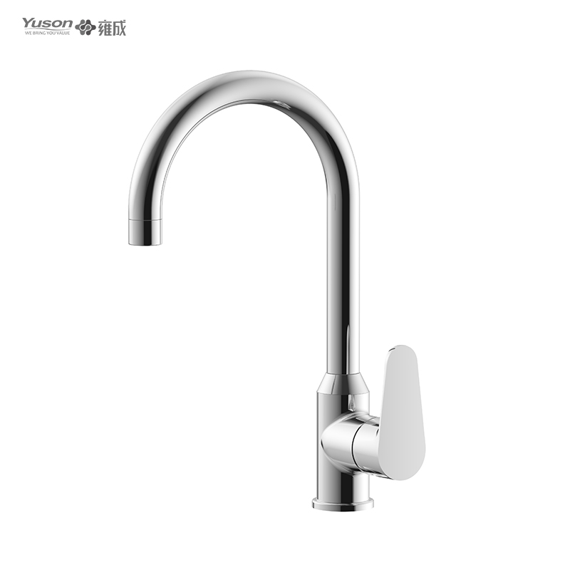 3177-50 Faucet Loyang satu tuil yang dipasang di dek air panas/sejuk paip sinki dapur